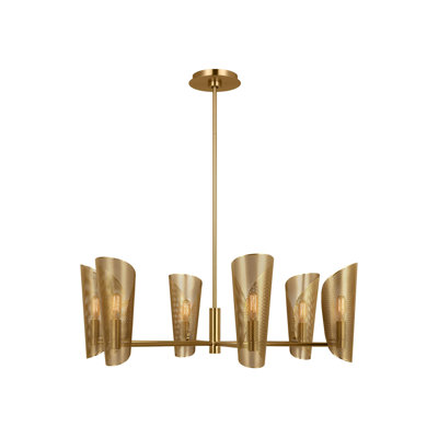 6 - Light Metal Dimmable Linear Chandelier