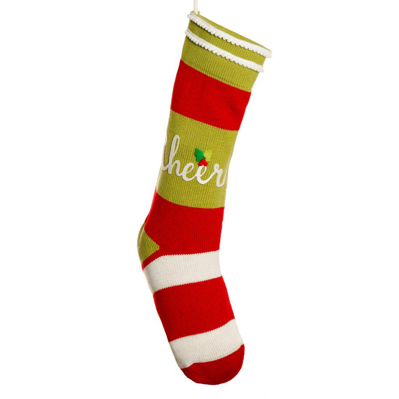 Cheer Candy Striped Knit Stocking