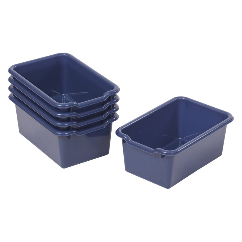 ECR4Kids Scoop Front Storage Bin, Multipurpose Organization, 30-Piece, Navy