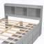 Bed with Side Bookcase, Drawers-322830874