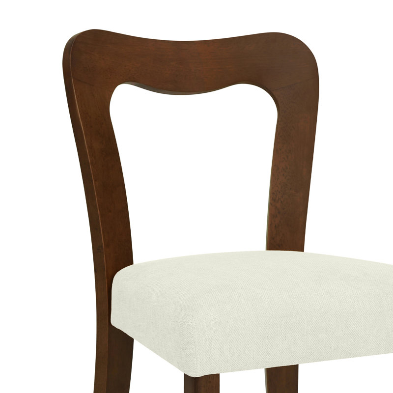 Ensemble de 2 chaises de salle à manger sans accoudoirs de style classique-moderne avec sièges rembourrés, structure en bois d'hévéa robuste