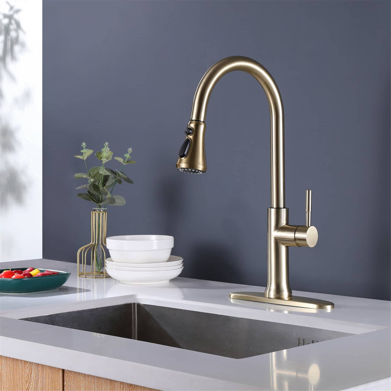 AWZTOO Touch Kitchen Faucet, Brushed Gold