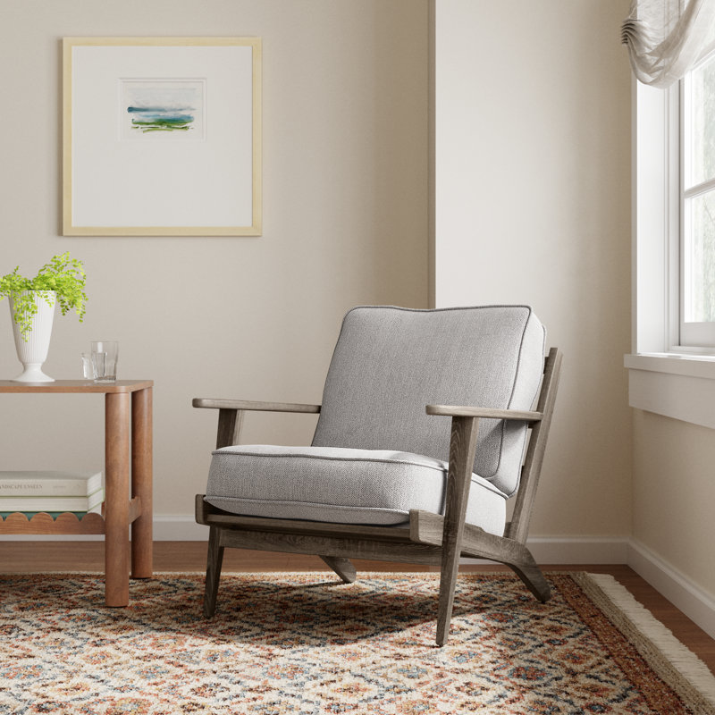 Roxy Upholstered Armchair, Castlerock Gray Polyester Blend