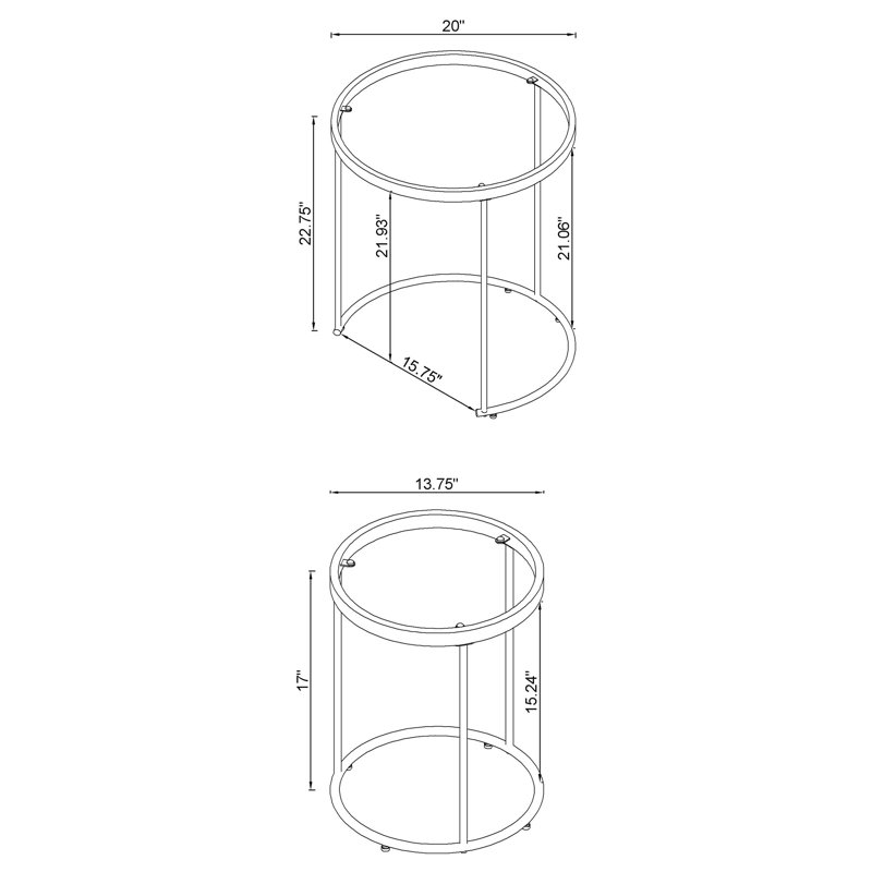 Shinde Glass Top Nesting Tables