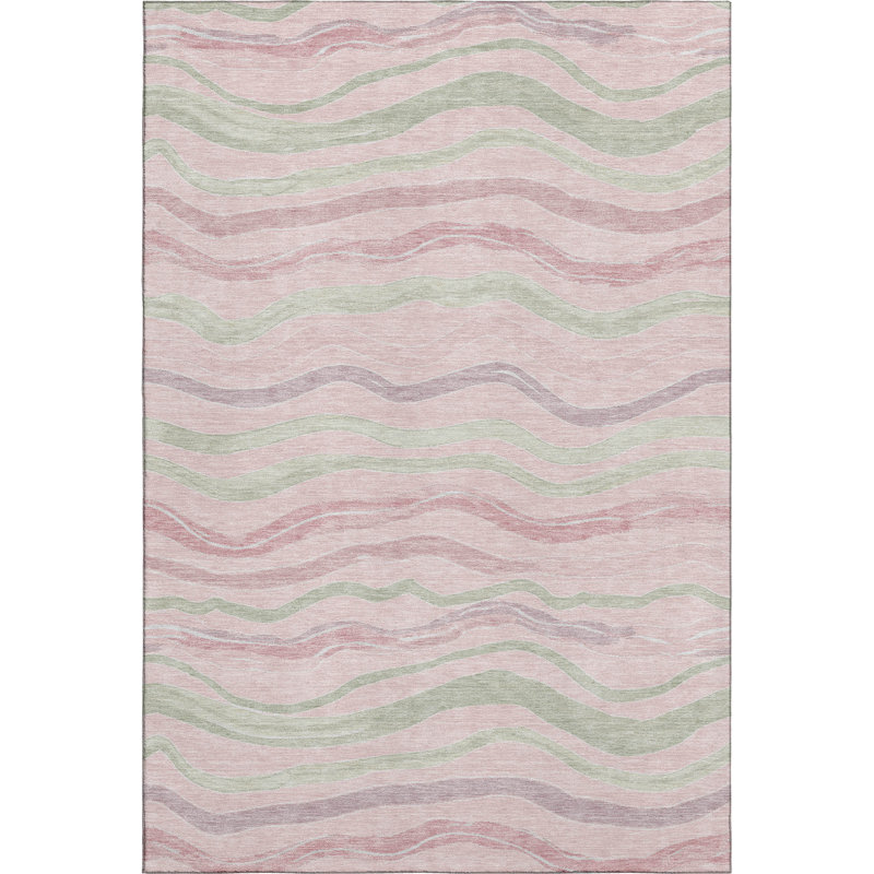 Premium Machine Washable Harjo AMF1581 Stripes Rug, Rectangle 10' x 14'