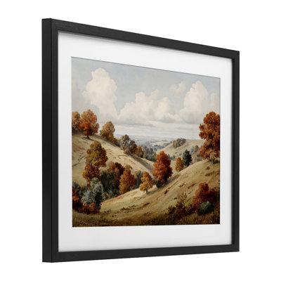«Autumn Tree Lined Hills», reproduction encadrée sous verre, design par LSR Design Studio