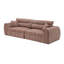 Canapé tissé à compression en chenille rayée, canapé compact sans assemblage avec éponge haute densité pour salon, appartement et bureau (rayure acajou)