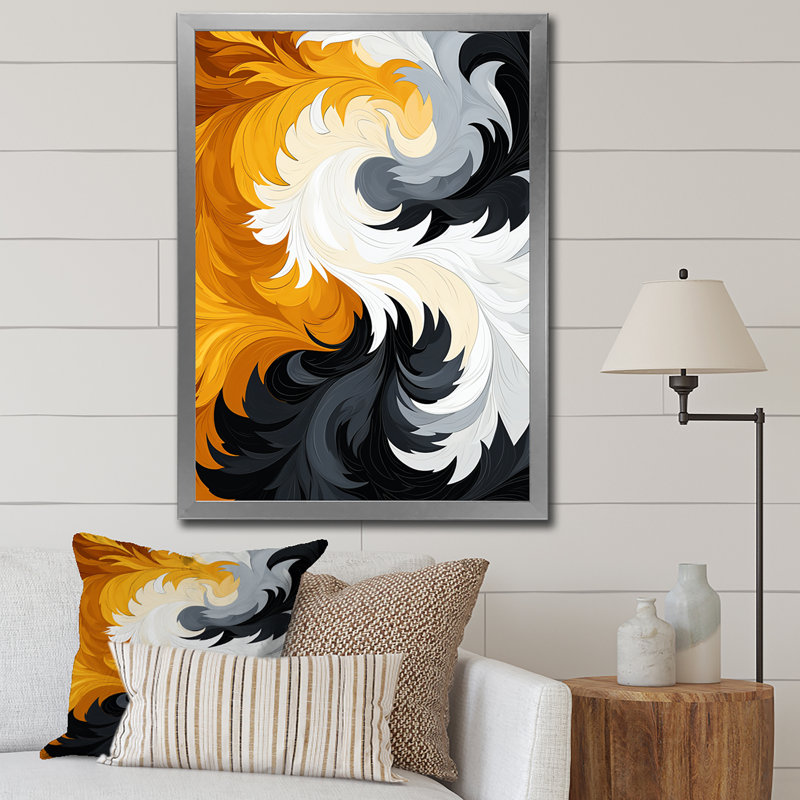 Liquide, art abstrait minimaliste, art mural sur toile, Cadre photo argenté, H 20 po x l 12 po x P 1 po