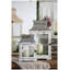 Bougie blanche en bois et verre avec bougie ouragan, ensemble de 2