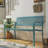 Eveliina Steel Carved-back Floral Bench-1318159064