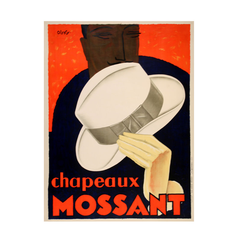 Art sur toile Marcus Jules Chapeaux Mossant, H 19 po x l 14 po