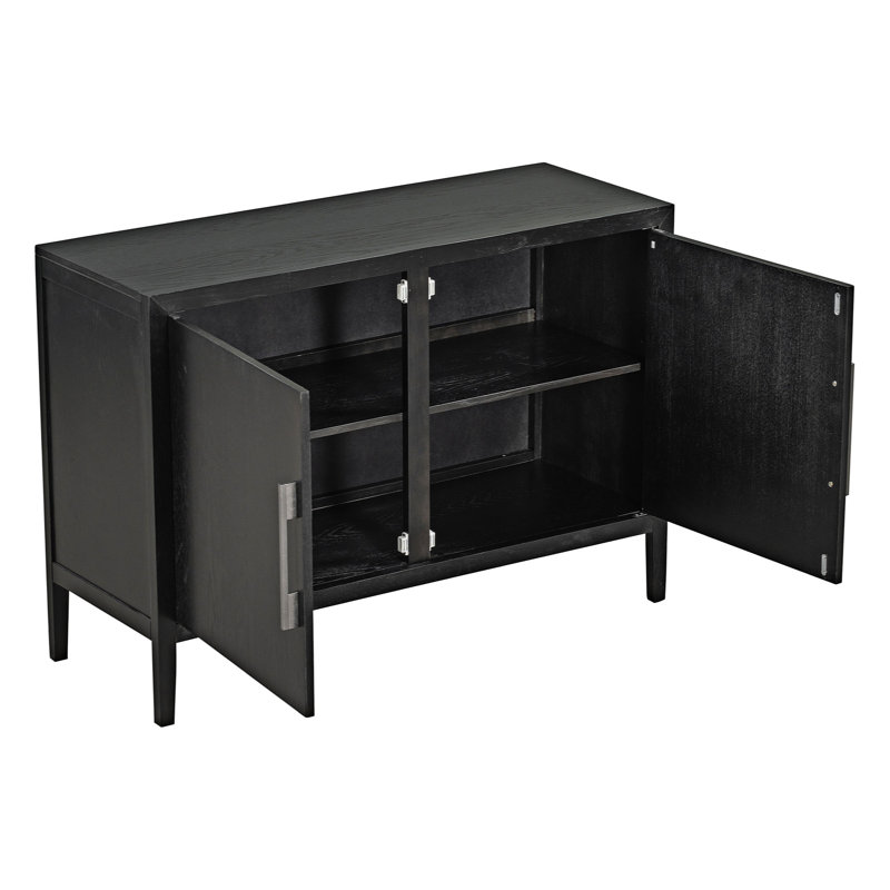 Buffet en bois avec 2 portes, Noir