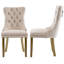 Chaises de salle à manger rembourrées en velours et oreilles capitonnées Traditional-761125027-768344949