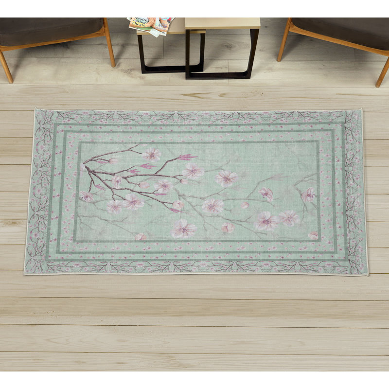 Jeison Apple Blossom High Density Long Fiber Poly Threads Decorative Area Rug Carpet, Rectangle 2'3" x 3'9"