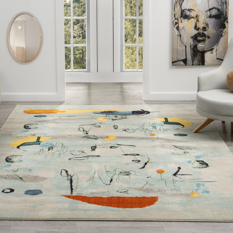 Tapis tissé à la machine COLORWRKS by Katie Merz Sky Scribble, Rectangle 5 pi 6 po x 8 pi 6 po