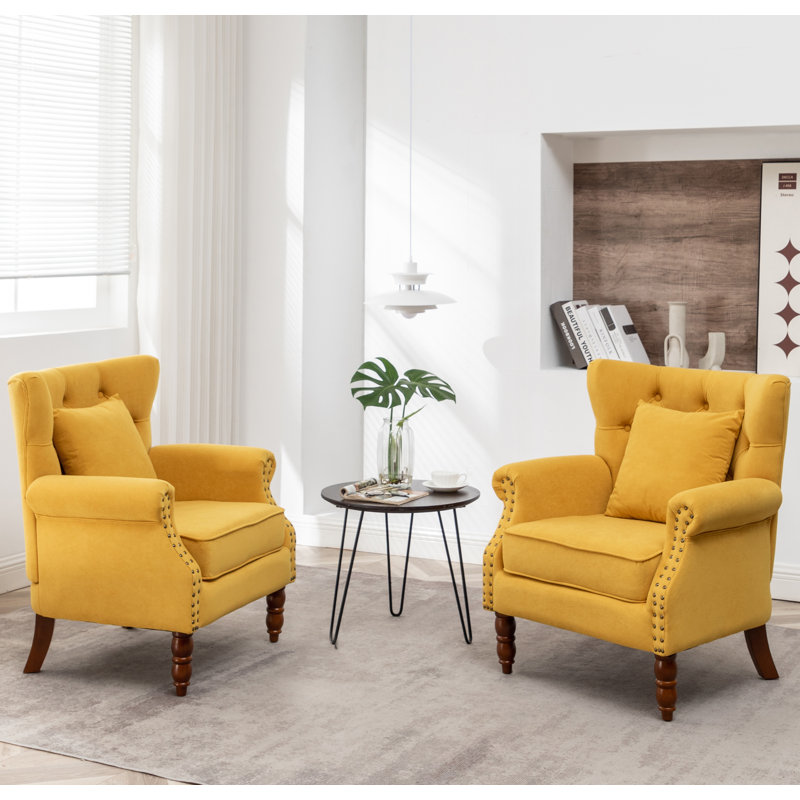 Fauteuil à oreilles Eddy, Jaune