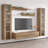 Villasenor 100" Modern Floating Wall Mounted Entertainment Center with 16-Color LED Lighting, High Gloss Finish-921229629