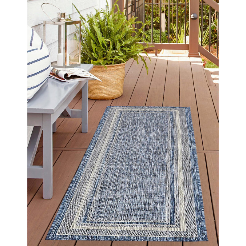 Tapis intérieur / extérieur Sevinc, Blue, Tapis de couloir 2 pi x 8 pi