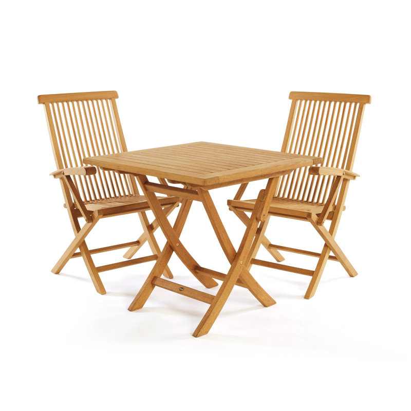 Honey Teak Wood Folding Dining Armchair