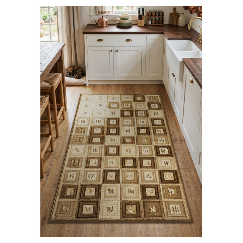Tapis gris tissé Mosso, 4 pi 11 po x 9 pi 10 po