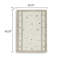 Tapis moyen Dotty, motif de bordure géométrique taupe, laine crème 5 x 7