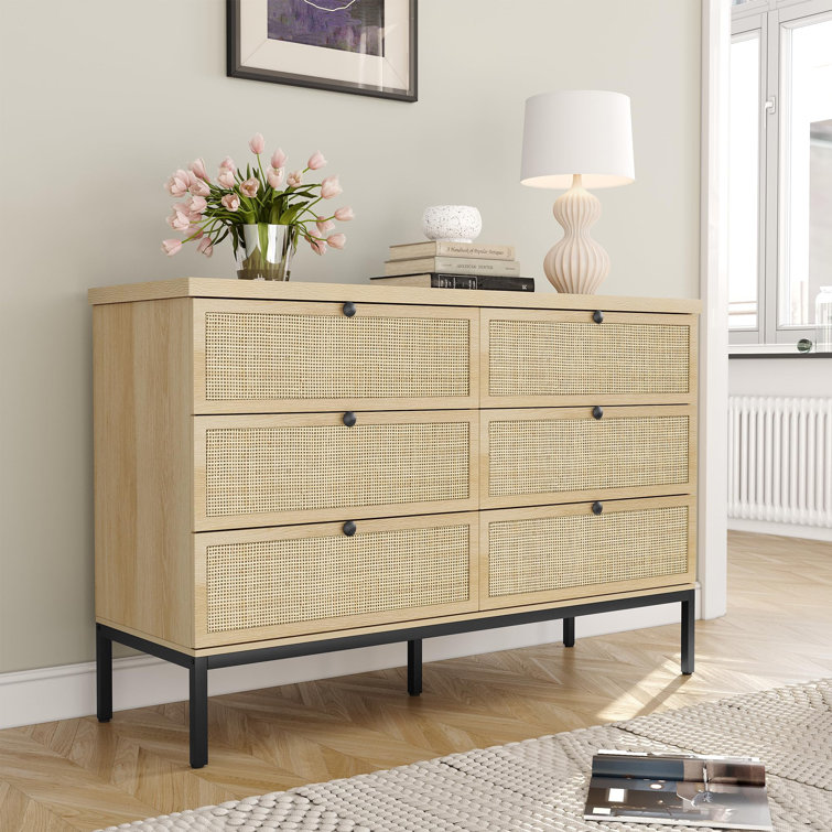 Boho Natural Rattan 6 - Drawer Dresser