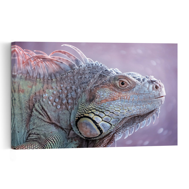 Majestic Green Iguana Serene Vibrant Lizard Nature Portrait Wall Art Print by Fauzan Maududdin - Print, 30.48cm H x 45.72cm W