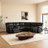 109'' Faux Leather Modular Manual Reclining Sectional with 2 Consoles for Livingroom-1364819822