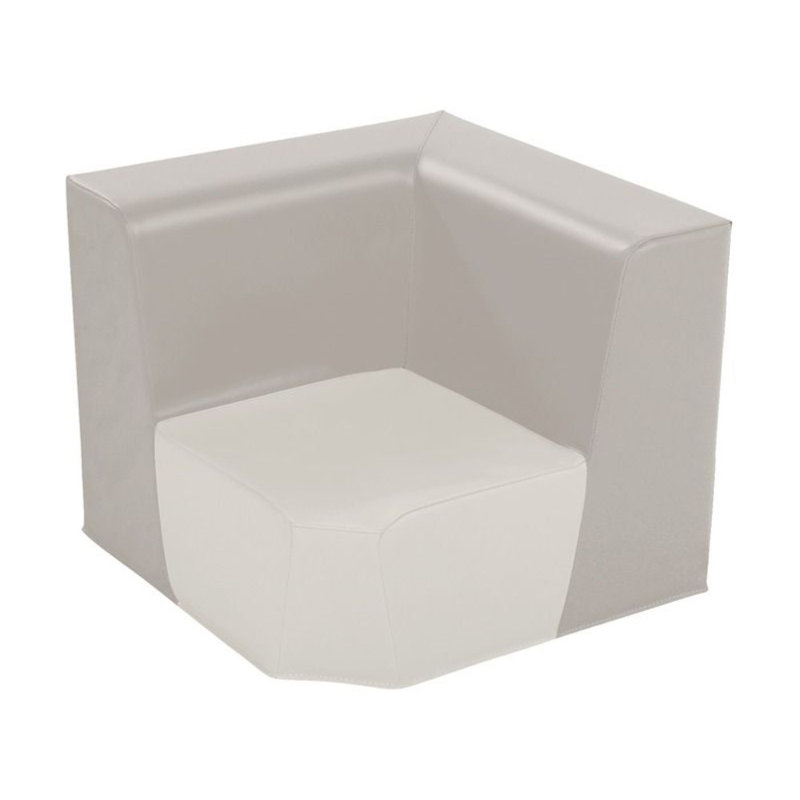 Harmony Series Corner Unit Seat Height: 9", Light Gray/Ivory