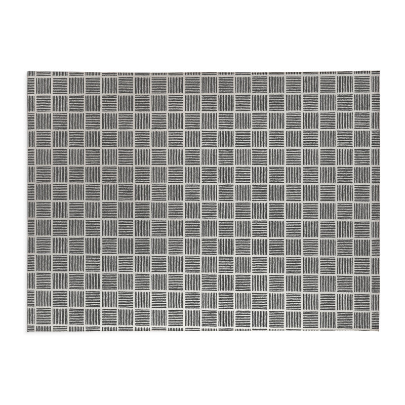 Tally Blocks Indoor Doormat, Ivory, 60" W x 84" L