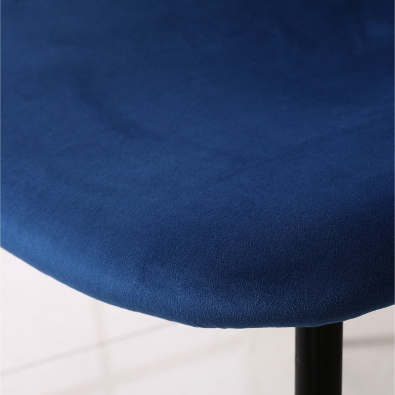 Table ronde de salle à manger 5 places - Bleue, avec piètement à tréteaux et 4 chaises, design contemporain élégant pour la salle à manger