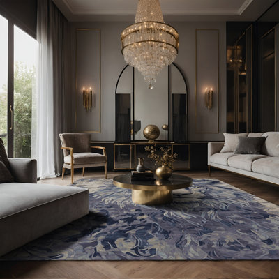 Tapis gris soyeux et moelleux