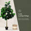 Figuier lyre artificiel de 1,5 m de haut avec pot tressé, faux Ficus lyrata pour espaces intérieurs