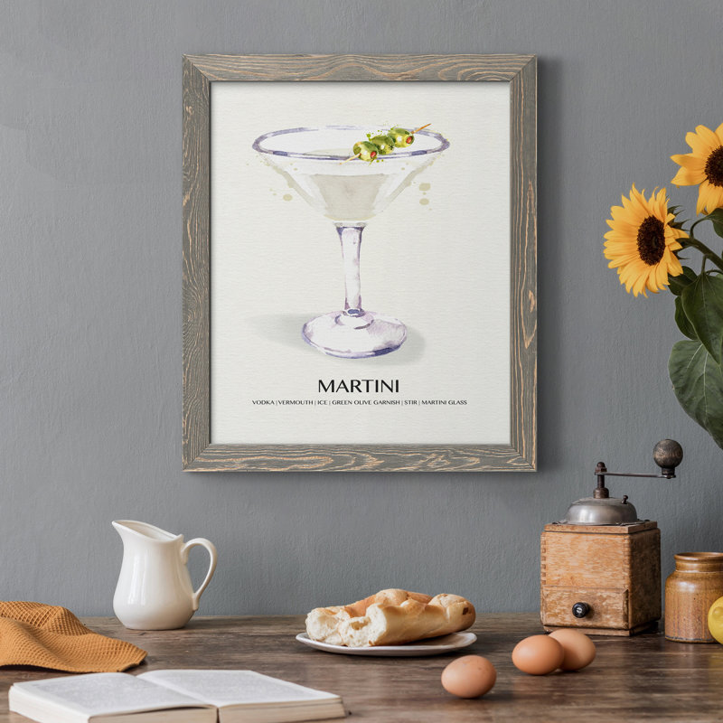 Martini - cadre photo, impression sur toile, H 37,5 po x l 27,5 po x P 1,5 po, Gris