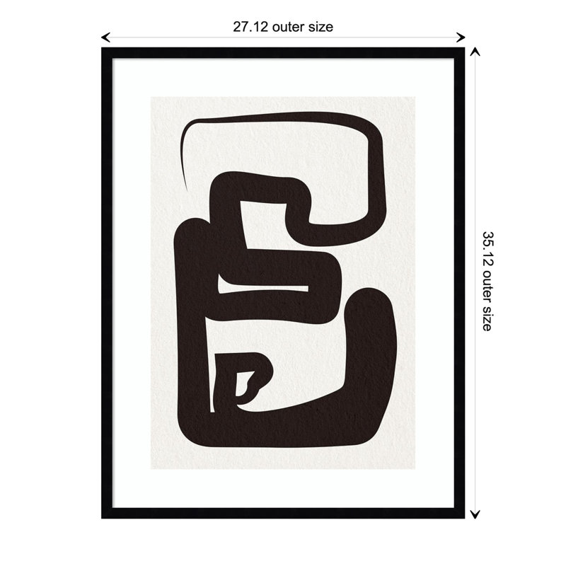 Oneliners-1 by Design Fabrikken, 26.12" H x 20.12" W x 0.88" D, Black Framed Paper