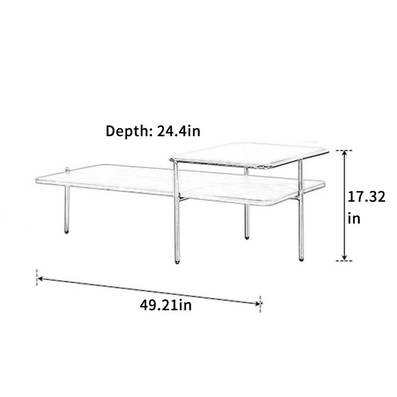 Table basse moderne minimaliste avec matériaux mixtes