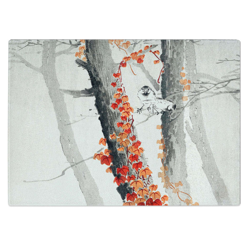 Tempered Glass Birds and Ivy Chopping Board, 28.5 cm W x 20 cm L