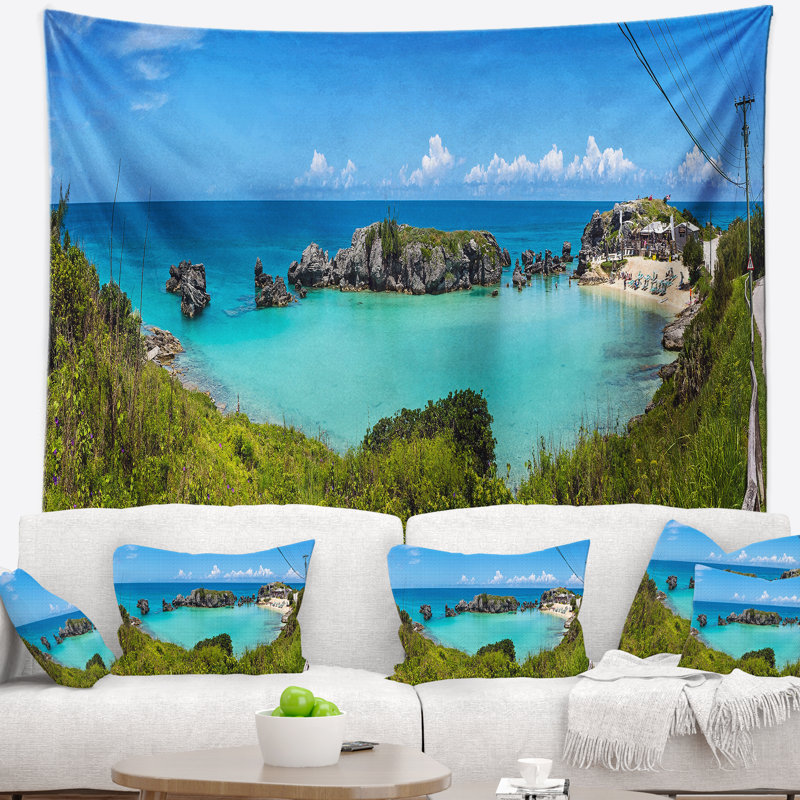 Tapisserie panorama en polyester de tabac avec accessoires suspendus inclus, H 78 po x l 92 po