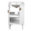 Meuble-lavabo de 20 po avec lavabo en céramique, ensemble de meuble-lavabo simple autoportant avec porte à fermeture douce, poignées en demi-lune chic, style français-120190021