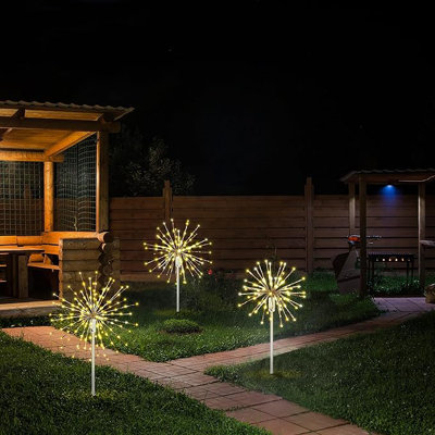 Starburst Light Lighted Ball 120 Led Firework Lights Twinkle Warm White Hanging Ball Dual-use For Patio Walkway Pathway Decoration Indoor/outdoor