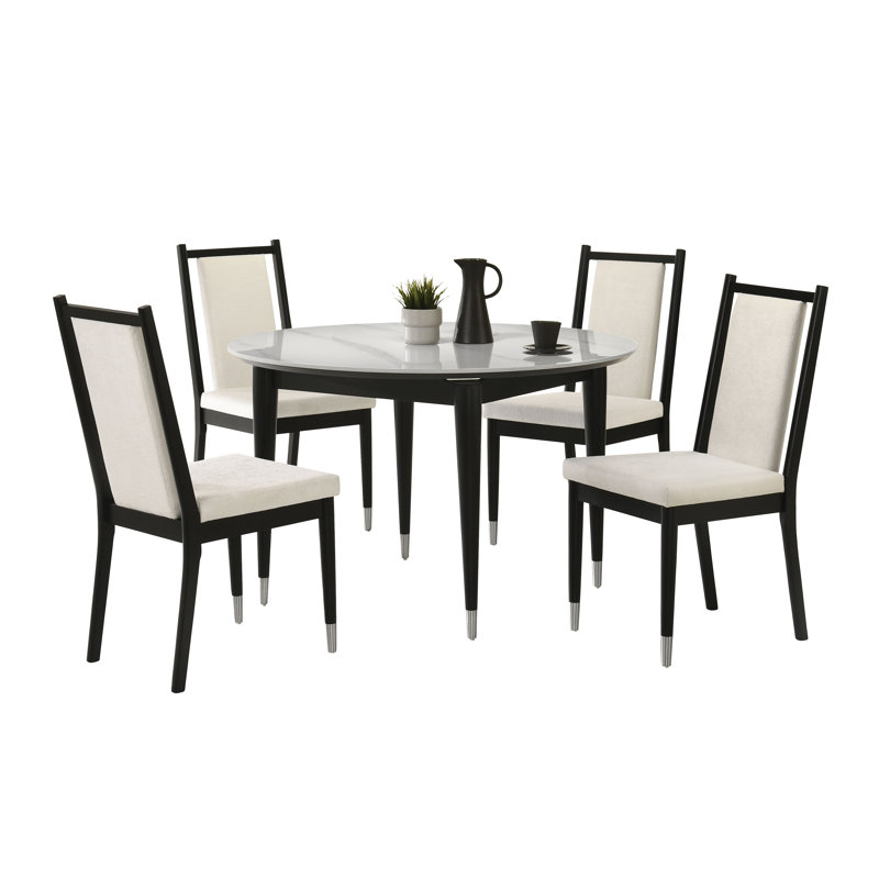 Winchendon Modern 5-Piece Round Dining Table Set