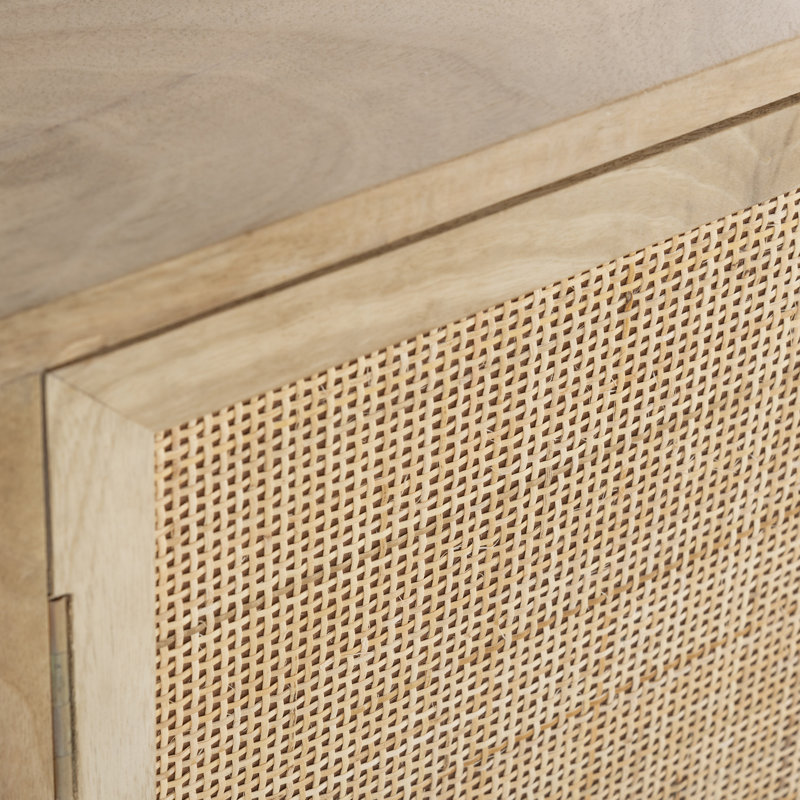 Buffet en bois massif de manguier de 57,25 po de largeur, Naturel