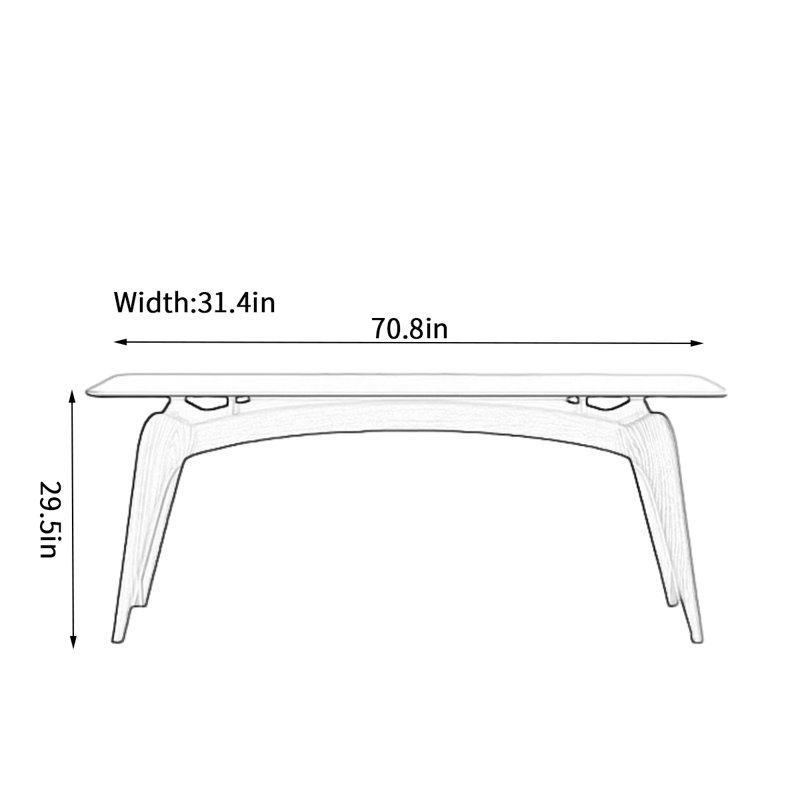 Table de salle à manger Modern Modern, H 29,5 po x L 70,8 po x l 31,4 po