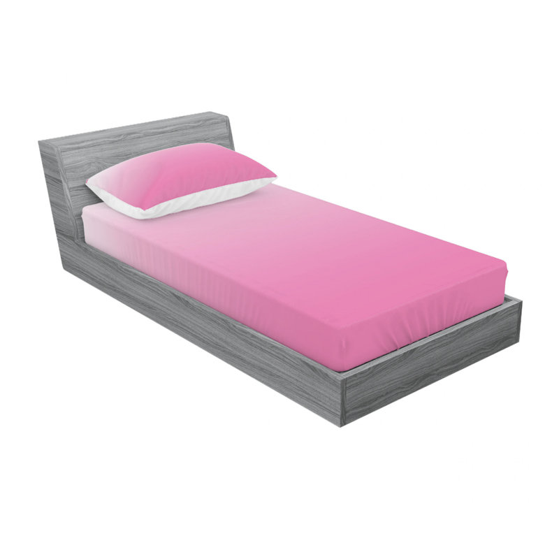 Microfiber Ombre Sheet Set, Pink, Twin Sheet Set with 1 Pillowcase