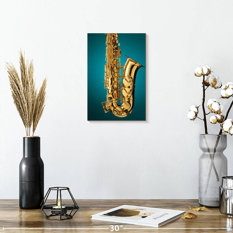 Abarca Golden Alto Saxophone, H 12 po x l 8 po