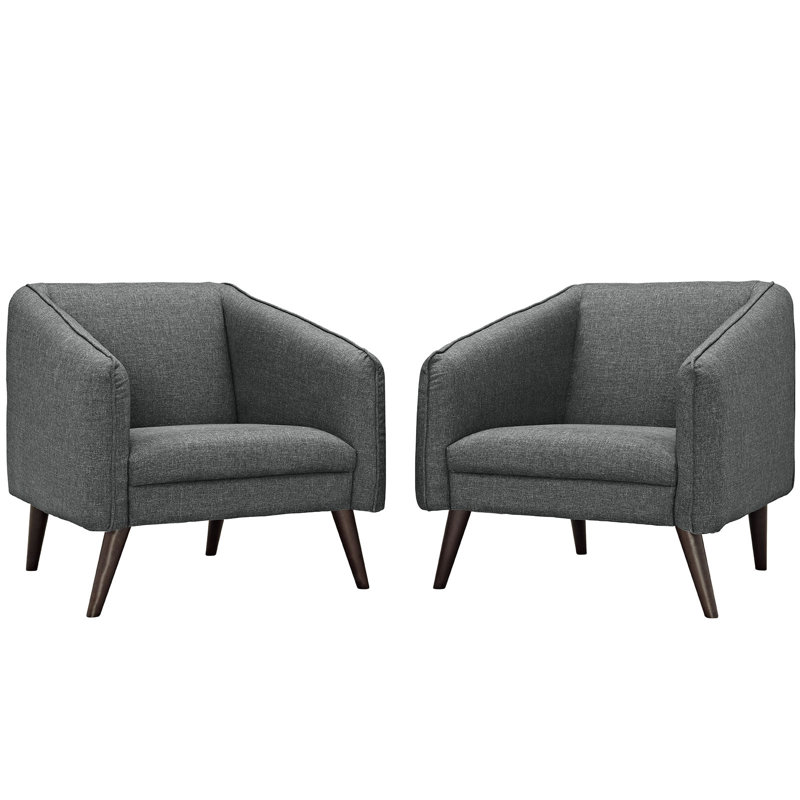 Fauteuils Modway, Velours gris performance
