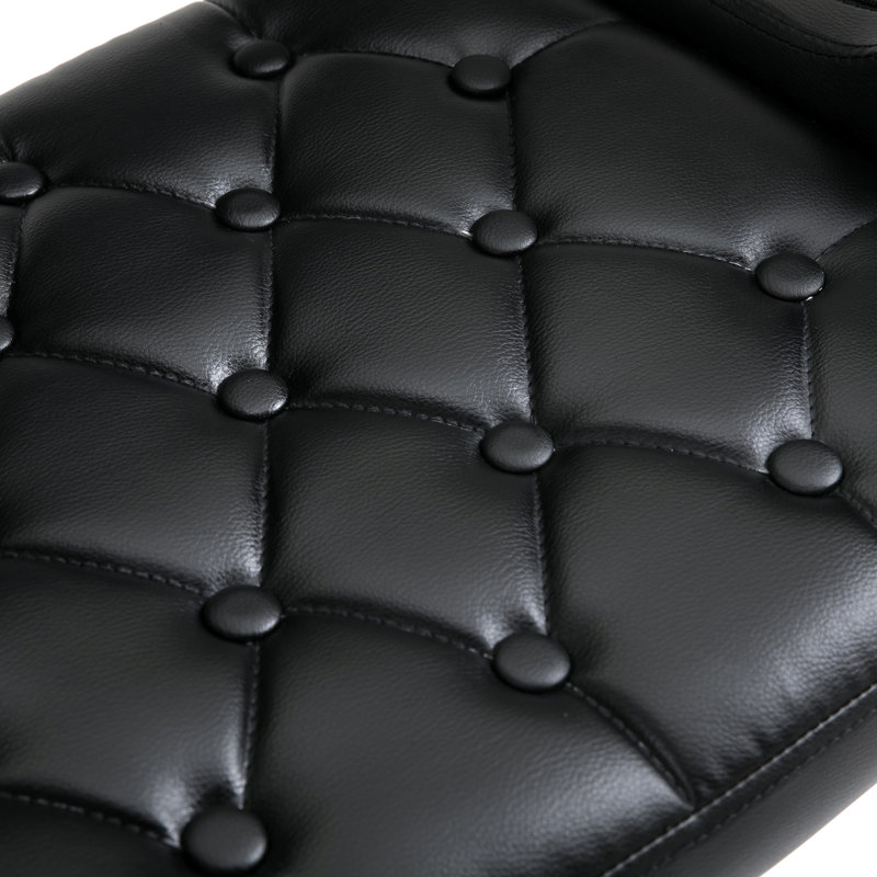 Yes Upholstered Faux Leather Yes Bar Stool, Black