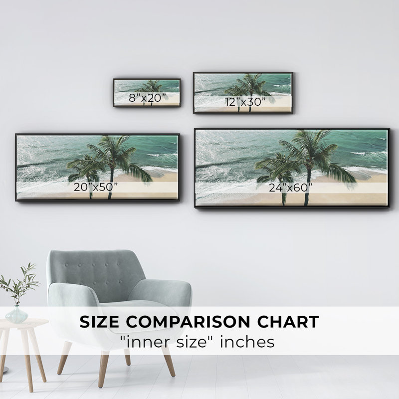 Maui Palm, impression sur toile encadrée, Noir, H 12 po x l 30 po x P 1,5 po