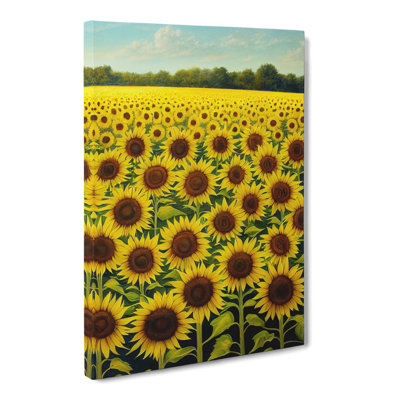 Harlon Sunflower Field Art Vol.5 - Wrapped Canvas, 50cm H x 35cm W