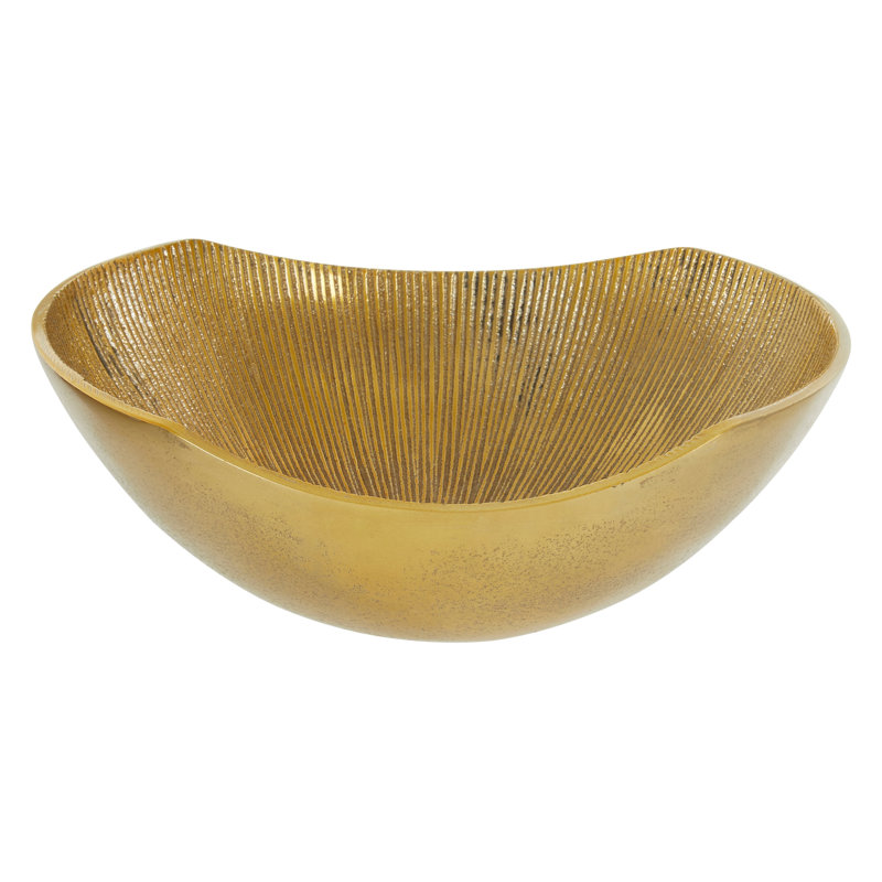 Estrella Aluminium Decorative Bowl, 8cm H x 24cm W x 21cm D